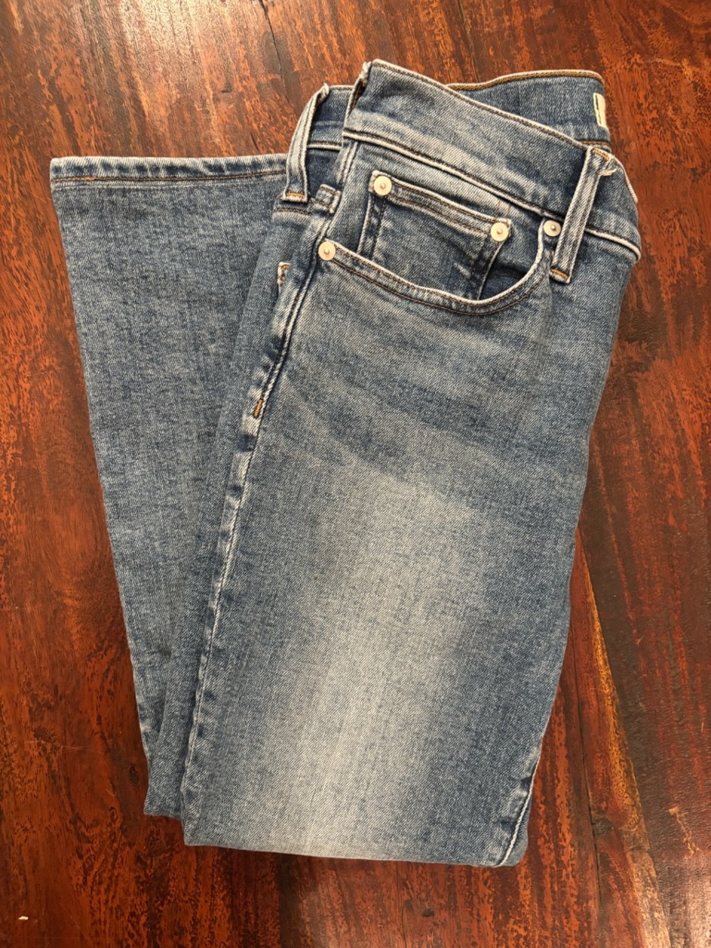 Madewell Kick Out Jeans 26P Petite Mid-Rise Flare Ankle Denim